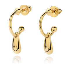 SMILEY® Silver Teardrop Charm Earring