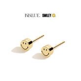 Smiley Charm Gold Earrings