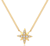 Illume 9K Gold Single Diamond Star Necklace