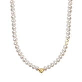 Smiley 14K Gold Diamond Freshwater Pearl Necklace