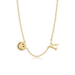 Moment 18K RyujixSmiley Special Edition Personalise Letter Gold Necklace