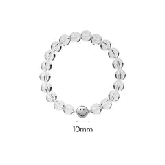 Smiley Silver Crystal Beaded Bracelet