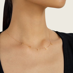 Moment 18K Personalise Letters Necklace(Brand Font)