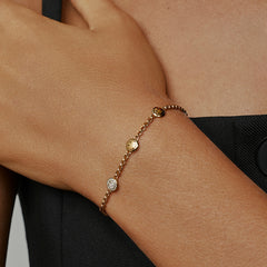 Smiley Gold Vermeil Double Layer Bracelet