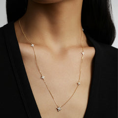 Illume 14K Gold Five Star Diamond Necklace
