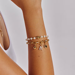 Smiley Gold Vermeil Pearl Bracelet