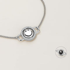 Ryuji Smiley Silver Reversible Mother-of-Pearl Halo Bracelet