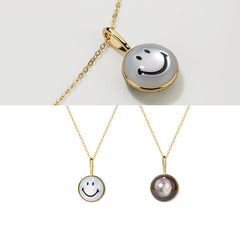 Ryuji Smiley 14K Gold Reversible Mother-of-Pearl Pendant Necklace