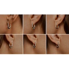 Smiley Gold Vermeil Multi-Way Ball Hoop Earrings
