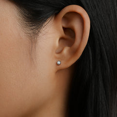 Essential 14K Solo Diamond Stud Earrings