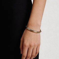 Essential Two-Tone Triple Layer Pavé Bangle