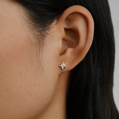 Illume 14K Gold Diamond Star Stud Earrings