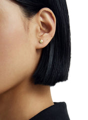 Smiley K Gold Bead Earring