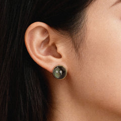 Ryuji Smiley 14K Gold Black & White Mother-of-Pearl Stud Earrings