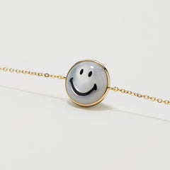 Ryuji Smiley 14K Gold Reversible Mother-of-Pearl Pendant Bracelet