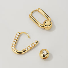 Smiley Gold Vermeil Multi-Way Ball Hoop Earrings