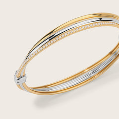 Essential Two-Tone Triple Layer Pavé Bangle