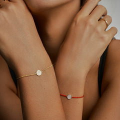 Smiley 14K Gold Pavé Diamond Rope Bracelet