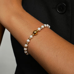 Smiley Gold Vermeil Pearl Bracelet
