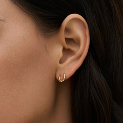 Horseshoe 14K Garnet Stud Earrings