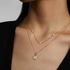 Illume 14K Gold Triple Star Diamond Necklace