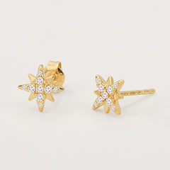 Illume 14K Gold Diamond Star Stud Earrings