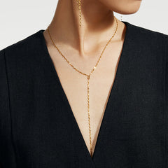 Shine K Gold Y-Shape Necklace