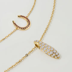 Rain Drop 14K Diamond Full Pavé Teardrop Necklace