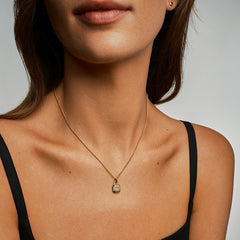 Lokki Gold Vermeil Halo Gemstone Necklace