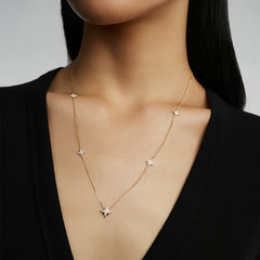 Illume 14K Gold Five Star Diamond Necklace