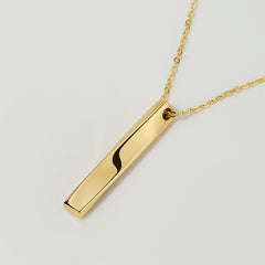 Essential 14K Twisted Bar Pendant Necklace