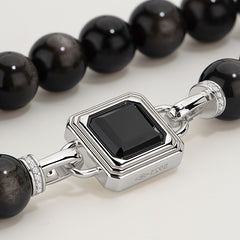 Unlock Amulet Silver Obsidian Energy Bracelet