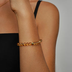 Smiley 9K Gold Citrine Crystal Bracelet