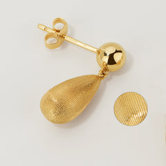 Essential 14K Brushed Teardrop Stud Earrings