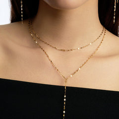 Shine K Gold Y-Shape Necklace