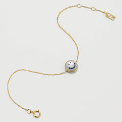 Ryuji Smiley 14K Gold Reversible Mother-of-Pearl Pendant Bracelet