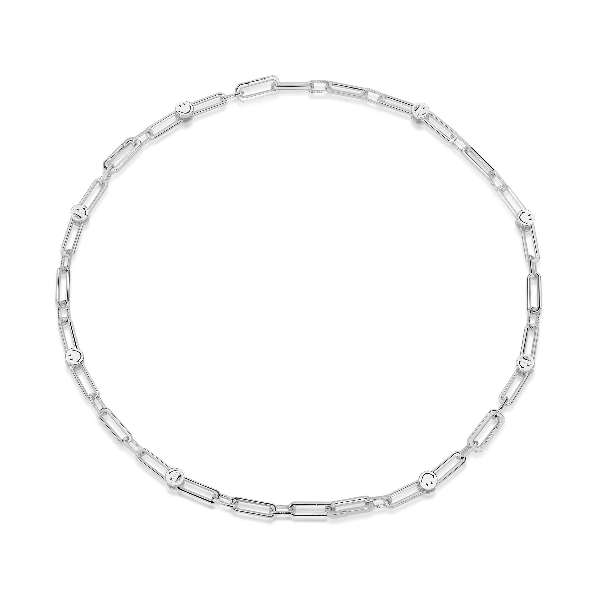 Smiley Silver Elio Link Necklace