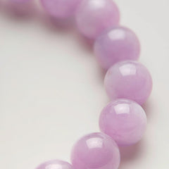 Smiley Silver Lepidolite Beaded Bracelet
