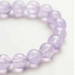 Smiley Silver Lavender Amethyst Beaded Bracelet