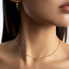 Shine Gold Citrine Gemstone Choker Necklace