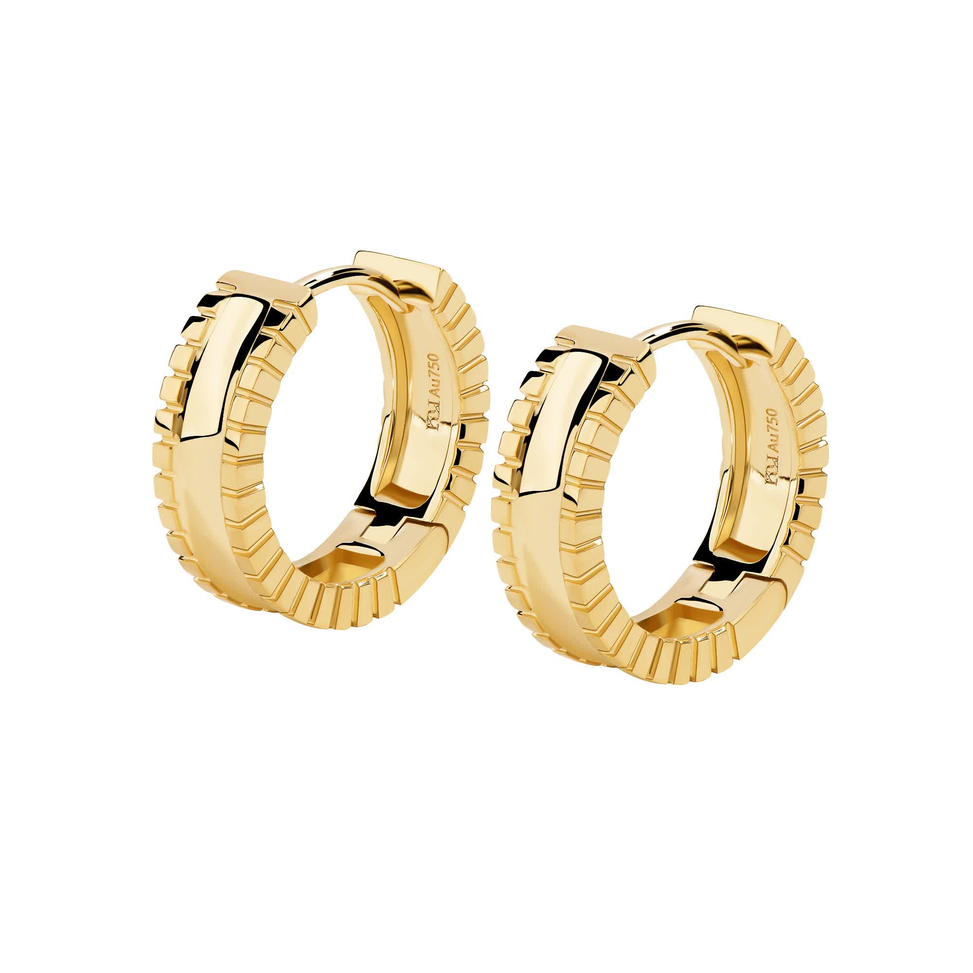 Unlock Marks-18K U-shape Gold Earring