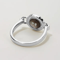 Ryuji Smiley Sterling Silver Reversible Mother-of-Pearl Halo Ring