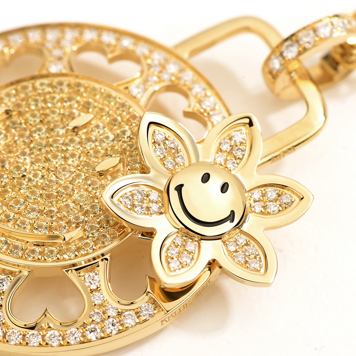 KKLUExSMILEY®Smiley-18K Sunflower Diamond Gold Necklace