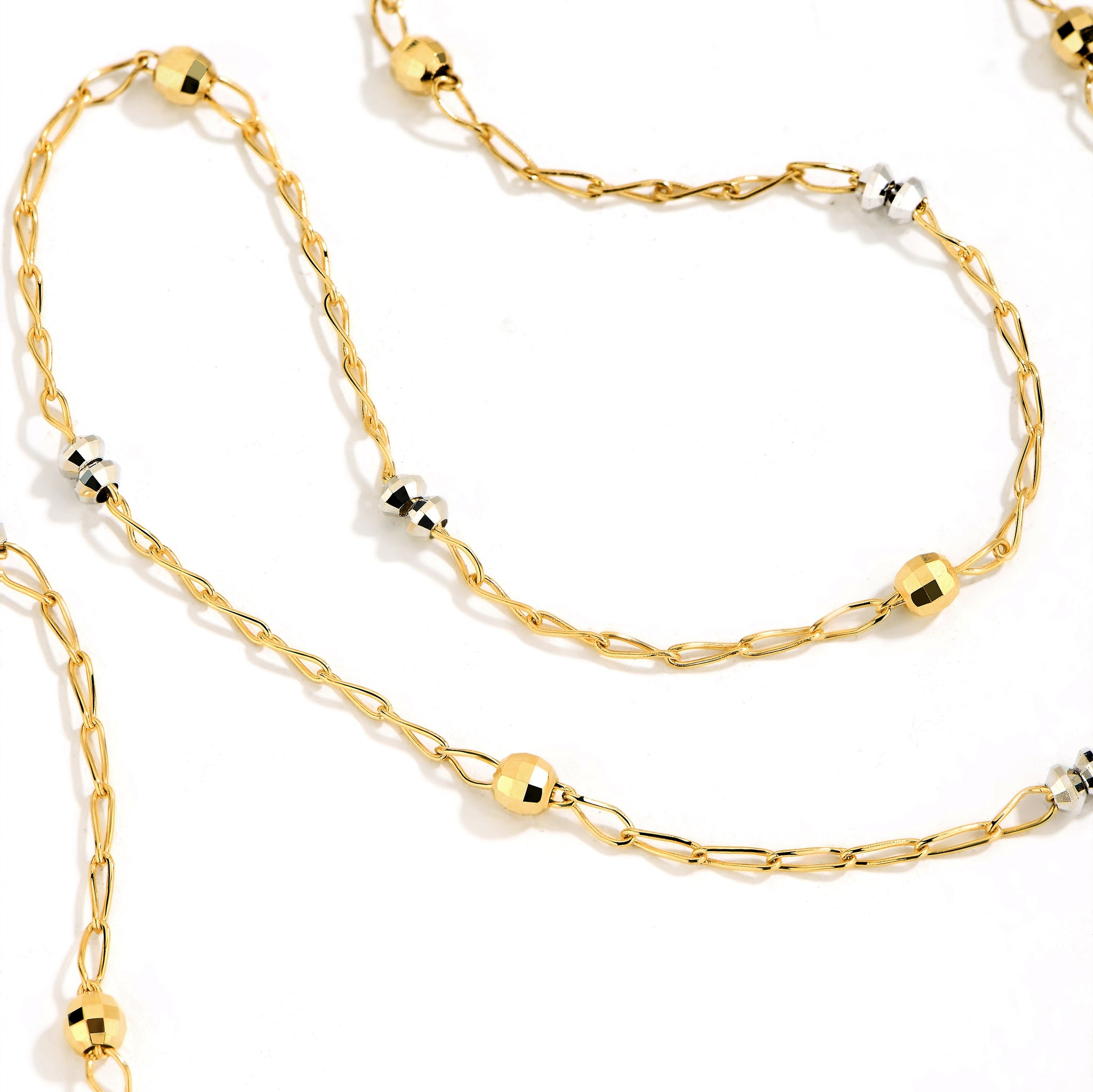 Essential-18K Double Color Chain Necklace