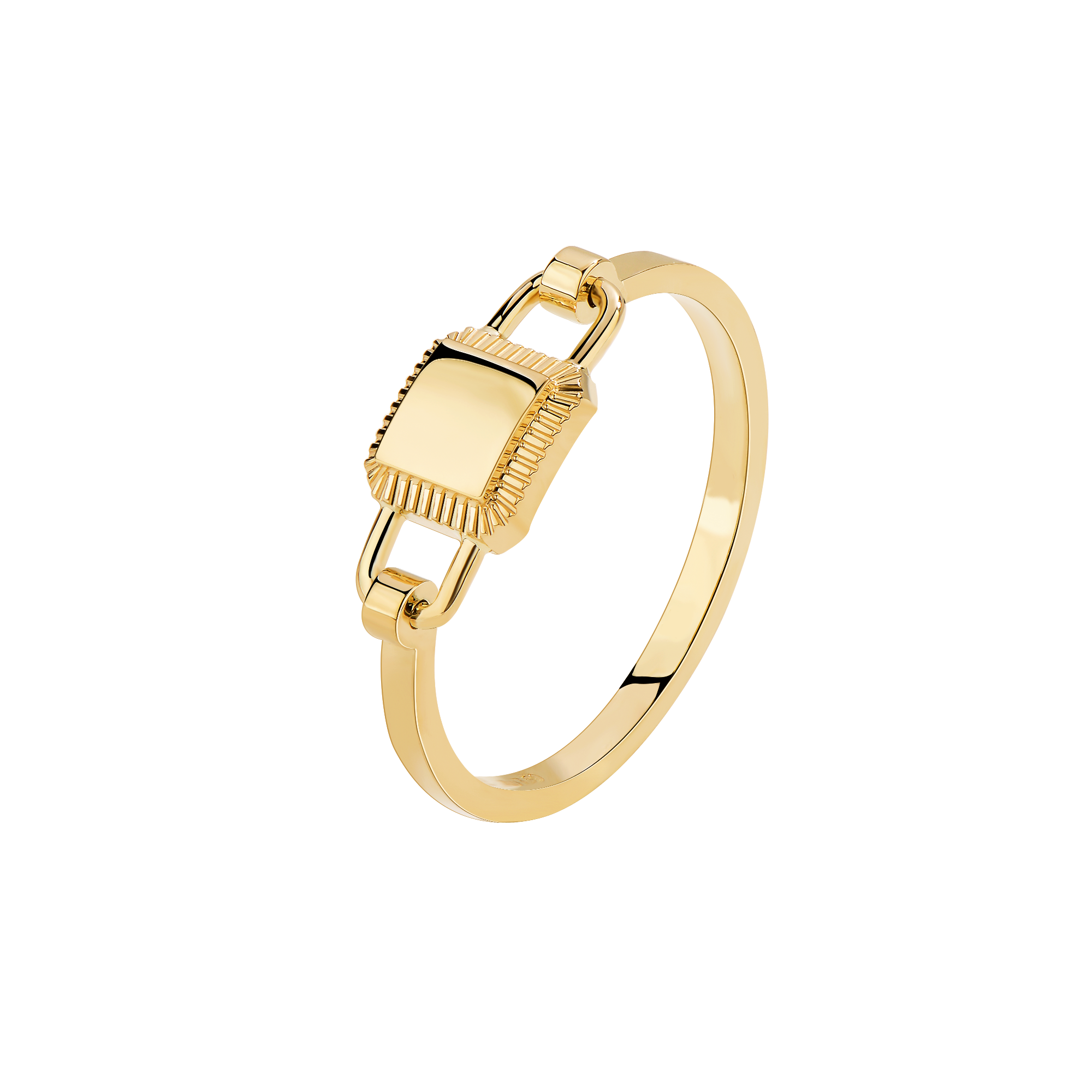 Unlock-18K Lock Gold Ring