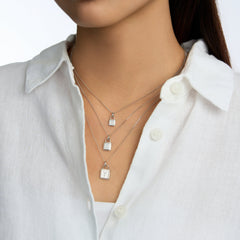 Unlock Platinum Lock Gold Personalised Necklace