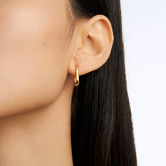 Essential Silver Dual-Tone Rectangular Earring