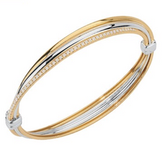 Essential Two-Tone Triple Layer Pavé Bangle