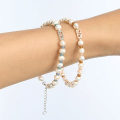SOL - Silver Double Color Freshwater Pearl Bracelet