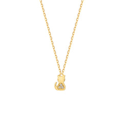 Moment 18K Diamond Cat Personalise Letters Necklace